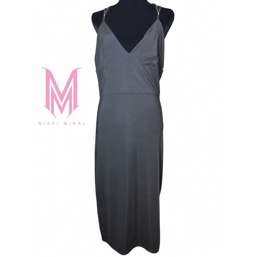 NWT NIcki Minaj Black sleeveless dress Back cut-out Womens size L flaw